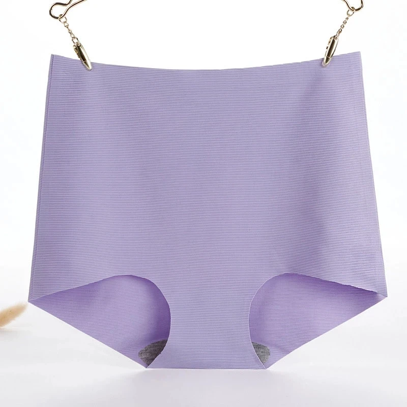 

Large Size 4XL Women's Briefs Seamless One-piece Ice Silk High Waist Underwear Women Sexy Elastic Breathable Panties Lingerie