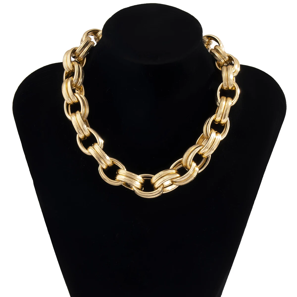 

IngeSight.Z Vintage Chunky Thick Chain Choker Necklace Fashion 2021 Heavy Metal Collar Necklace for Women Men Party Jewelry Gift
