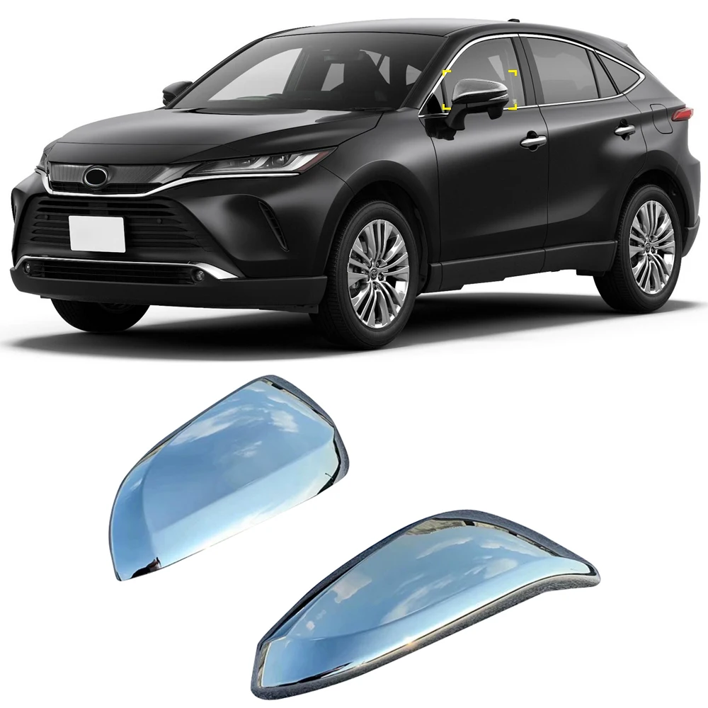 

For Toyota Harrier Venza XU80 2020 2021 ABS Exterior Rear View Side Mirror Rear View Cap Overlay Molding Garnish Cover Trim 2pcs