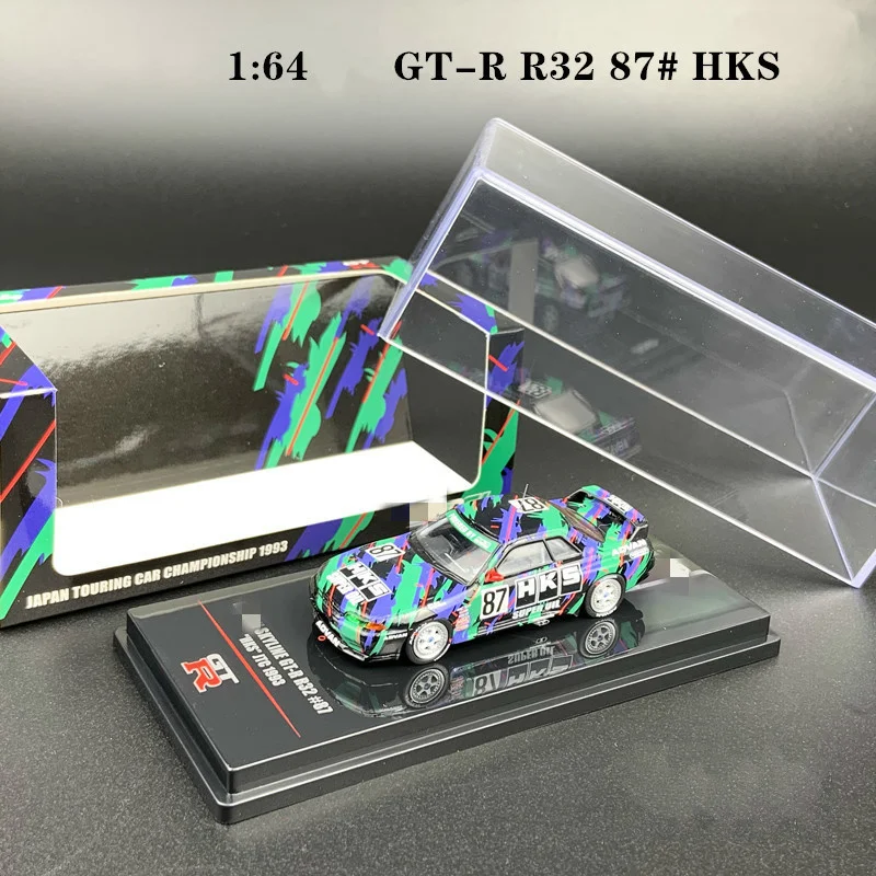 1:64 литье под давлением сплав GT-R R32 87 # HKS/TAISAN 2 JTC ADVAN гоночная модель красивый