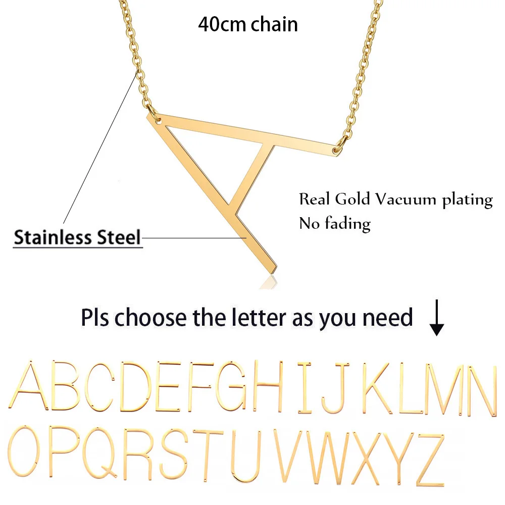 

Women Men Boy Girl Friends Love Gift Letter Necklace Letter Charm Pendant Initial Name Stainless Steel Letter Necklace
