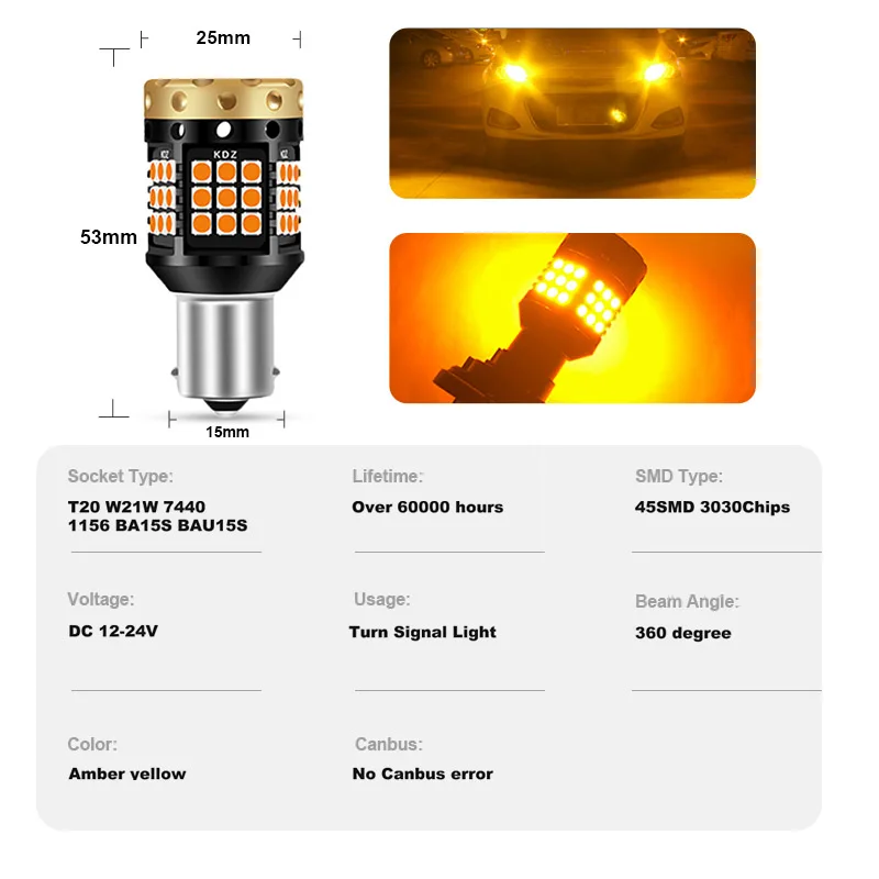 ANMINGPU сигнальная лампа без Hyper Flash Led 1156 P21W BA15S BAU15S PY21W 303SMD T20 7440 W21W Canbus