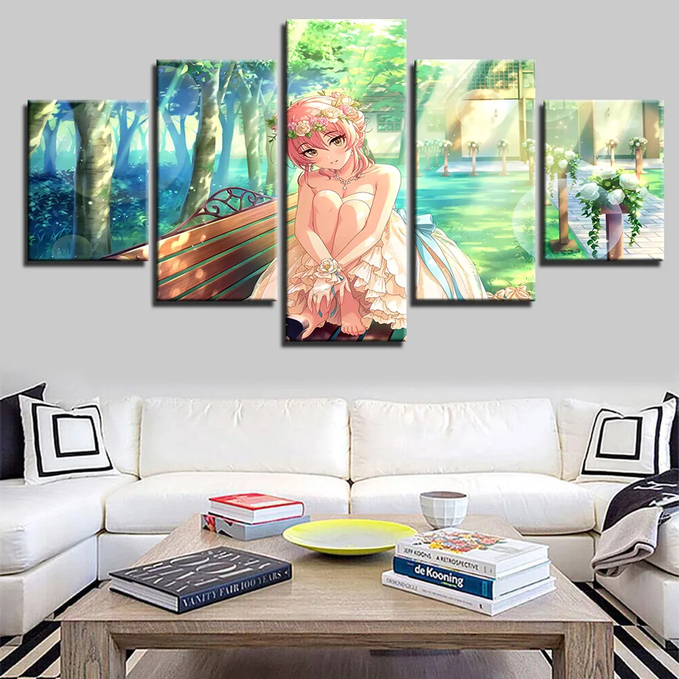 Картина на холсте Hd декор для дома модульный 5 шт. золушка девушка звездный свет