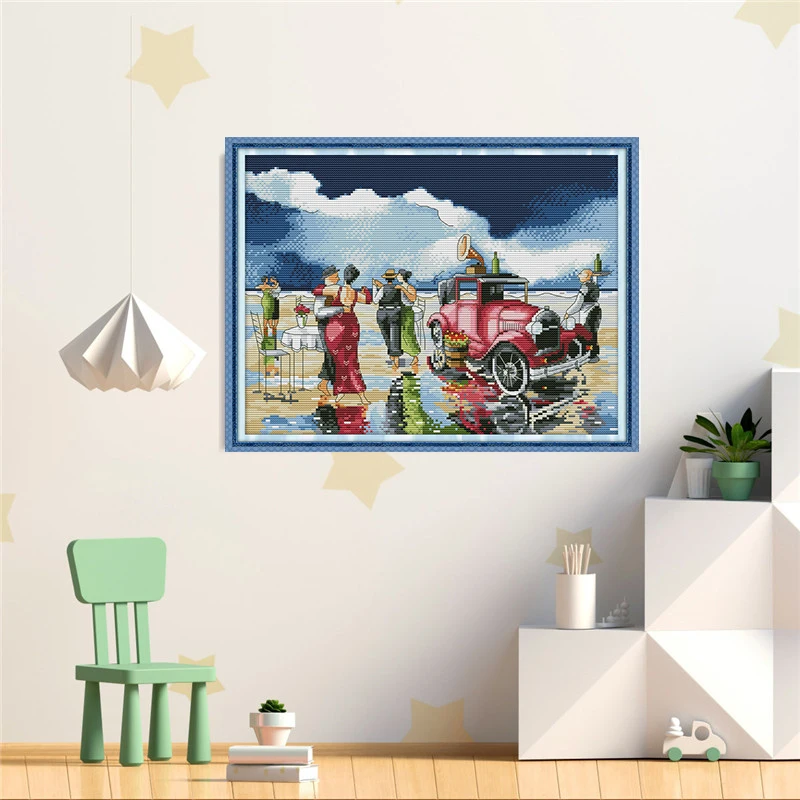 Набор для вышивки крестом Joy Sunday пляжным шариком 11 и 14 CT набор рукоделия Для