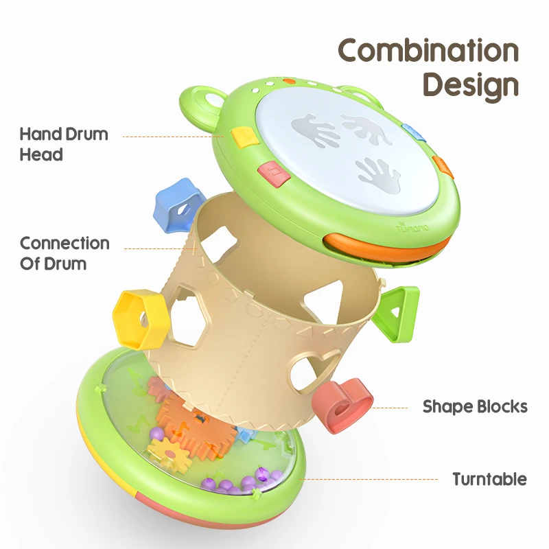 Детские музыкальные барабанные игрушки Мультяшные ручные барабаны детские