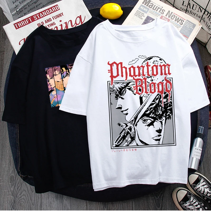 

Cartoon T-shirt Women Jojo's Bizarre Adventure Funny Unisex Casual Anime T-shirt Graphic Vintage Tshirt Hip Hop Top Man Tees