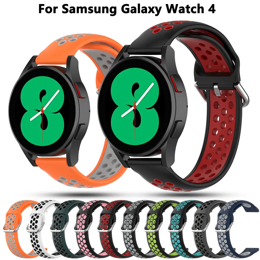 

Ремешок силиконовый для Galaxy watch 4 44 мм 40 мм, дышащий цветной браслет для Samsung Galaxy watch 4 classic 46 мм 42 мм