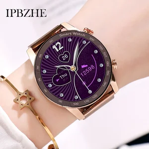 ipbzhe smart watch women 2022 bluetooth call music sport reloj inteligente smartwatch women smart watch for android huawei phone free global shipping