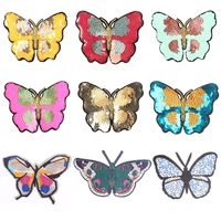 sequin butterfly patch badge iron on patches on clothes stripe sticker on clothes embroidered patches for the clothing appliques
