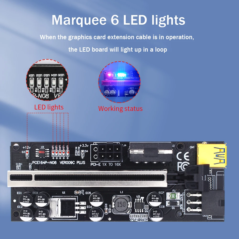 TISHRIC PCI PCIE Riser 009S Plus E Экспресс Райзер карта VER009C видеокарта удлинитель адаптер X16