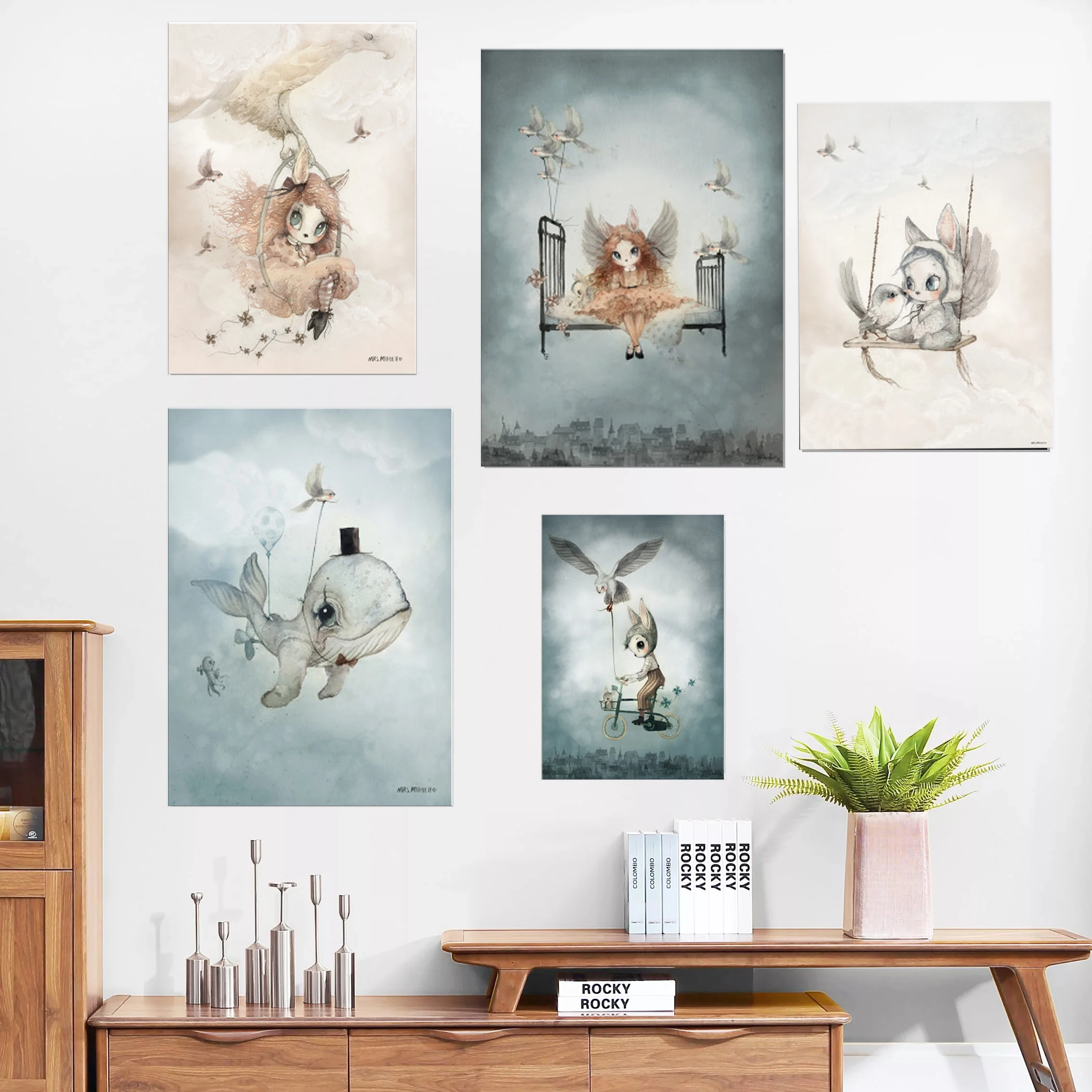 Креативная Скандинавская ручная роспись мисс кролик украшение для детской