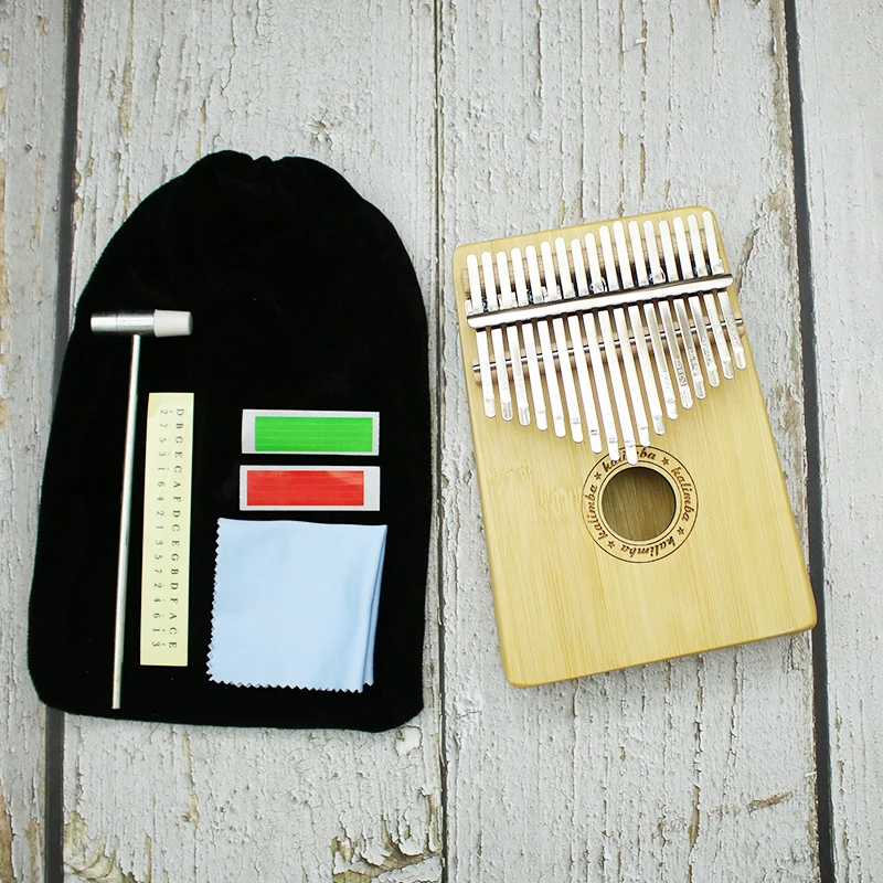 

Bamboo Piano 17 Key Finger Kalimba Mbira Sanza Thumb Piano Pocket Size Beginners Keyboard Marimba Wood Musical Instrument