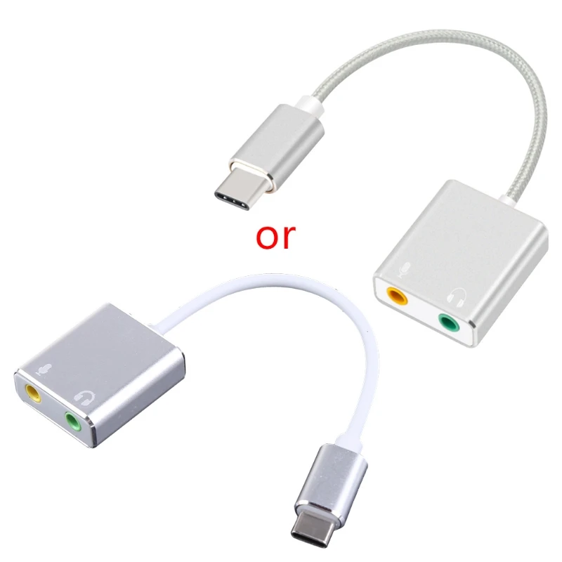 

Внешняя звуковая карта U2JE USB C, 7,1 каналов, адаптер Type C, внешняя стереозвуковая карта с разъемом 3,5 мм для ноутбуков и ПК