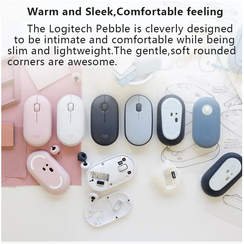 Беспроводная bluetooth Мышь Logitech (Logitech) Pebble slim mute desktop laptop home office|Мыши| |