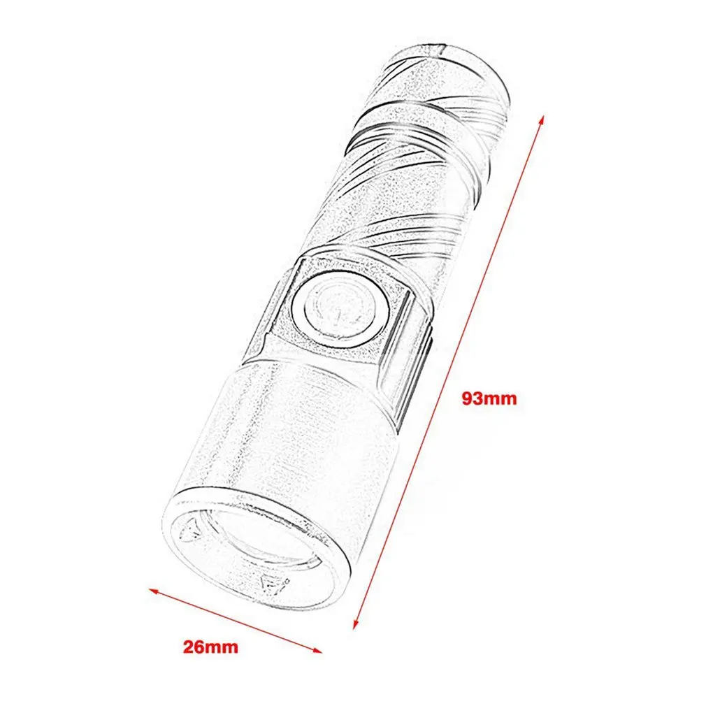 

Portable Mini USB Rechargeable Flashlight Multifunctional Torch Waterproof IPX6 for Outdoor Night Riding/Camping/Emergency