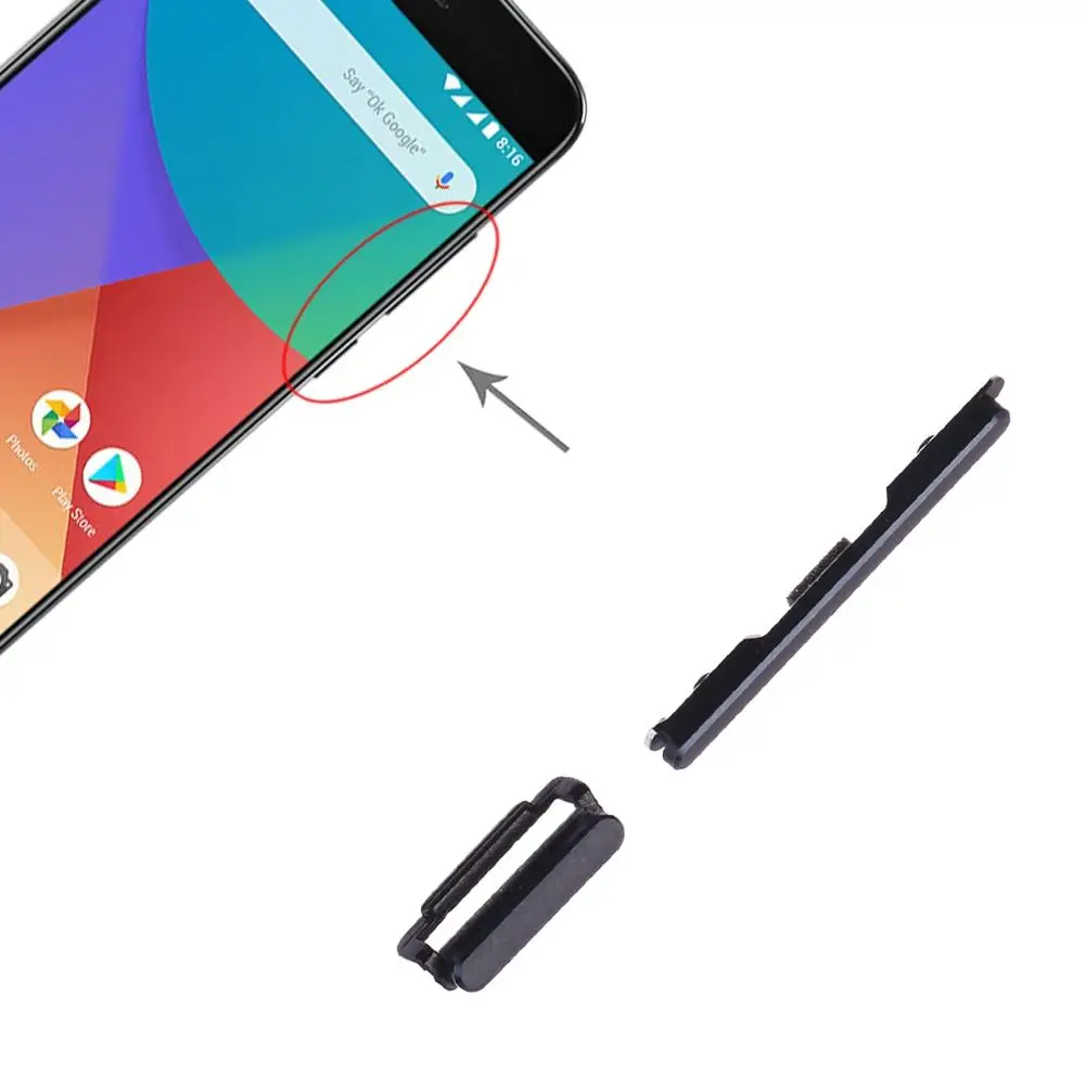 Кнопка питания и кнопка регулировки громкости для Xiaomi Mi 5X / A1 боковые клавиши