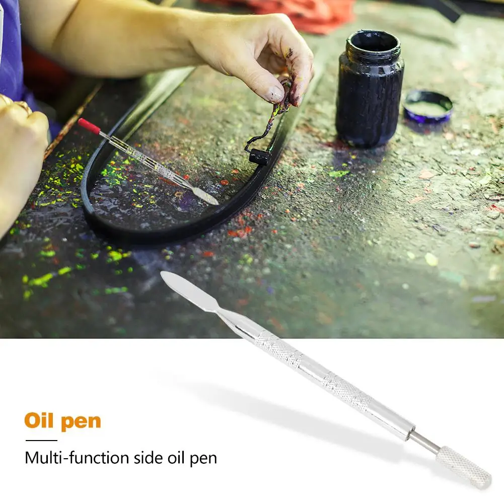 DIY двойная головка латунная кожаный край масляная склеивающая ручка аппликатор