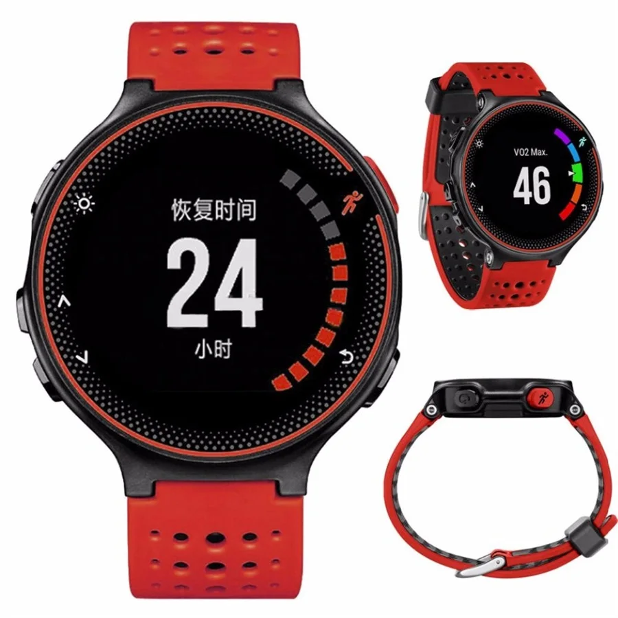 Силиконовый ремешок спортивный ремешок для наручных часов для Garmin Forerunner 220 230 235 620 630 735 Смарт-часы ремешок на запястье аксессуары для смарт-браслета