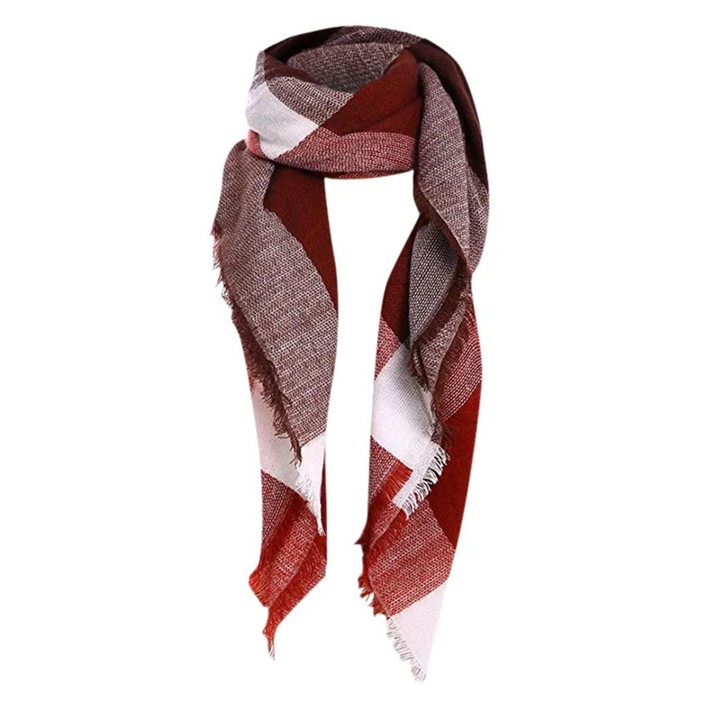 SAGACE женский осенне-зимний шарф с кисточками в клетку теплый шаль шарфы теплые
