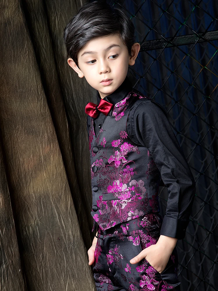 YuanLu 4 предмета костюмы для мальчиков свадебной вечеринки Детские Детский Блейзер