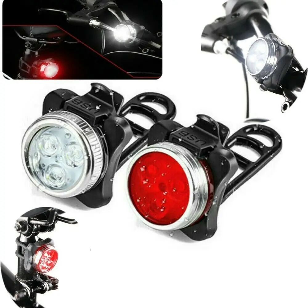 Комплект велосипедных передних и задних фар светодиодный перезаряжаемый