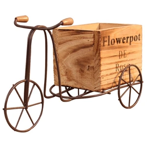 Подставка для цветов из кованого железа, деревянная, горячая Распродажа, модель мотоцикла с коляской