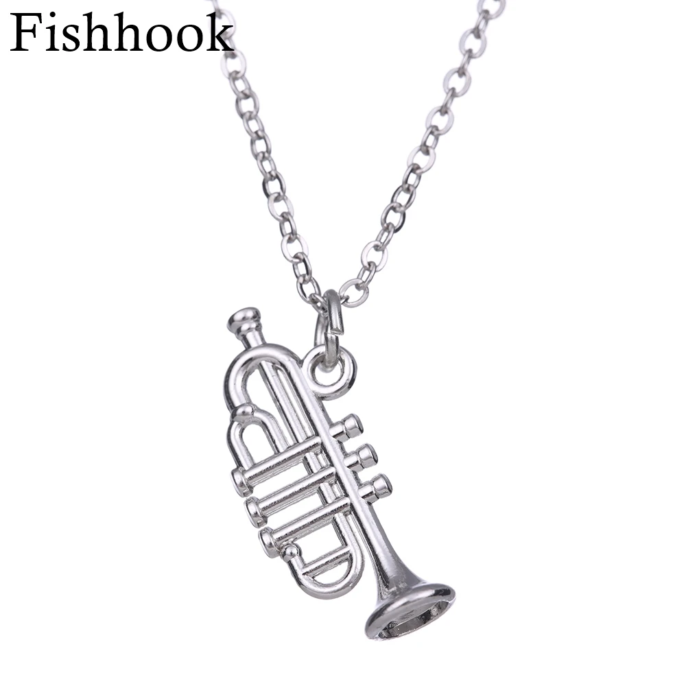 Кулон в форме рыбьего крючка музыкальное ожерелье туба классический цинковый