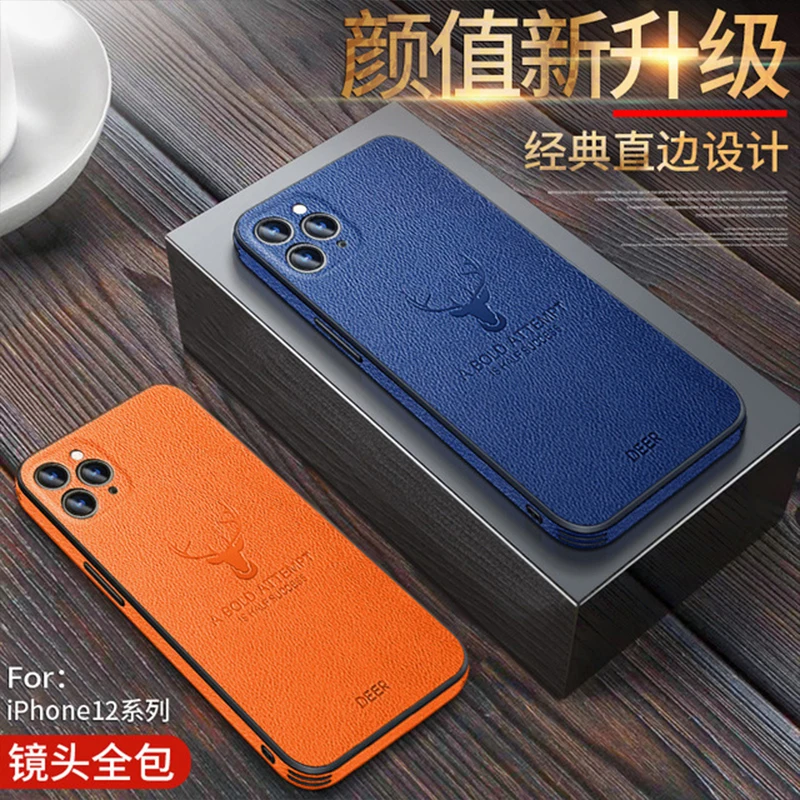 

Elk Animals Phone Cases for IPhone 12 Pro Max Mini 11 Pro XR XS MAX Plus Top Layer Leather Full Drop Proof Soft Protective Cover