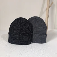 2021 New Reflective Beanie Hat Women Skullies Autumn Winter Cap Fashion Female Bonnet Warm Caps Brand Knitted Hats For Men Hot