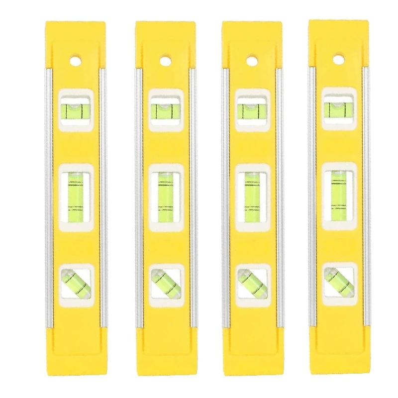 

4 Pcs Torpedo Level 9 Inch Level with 45Â°/90Â°/180Â° Bubbles, Shock Resistant Level Tool for Measuring