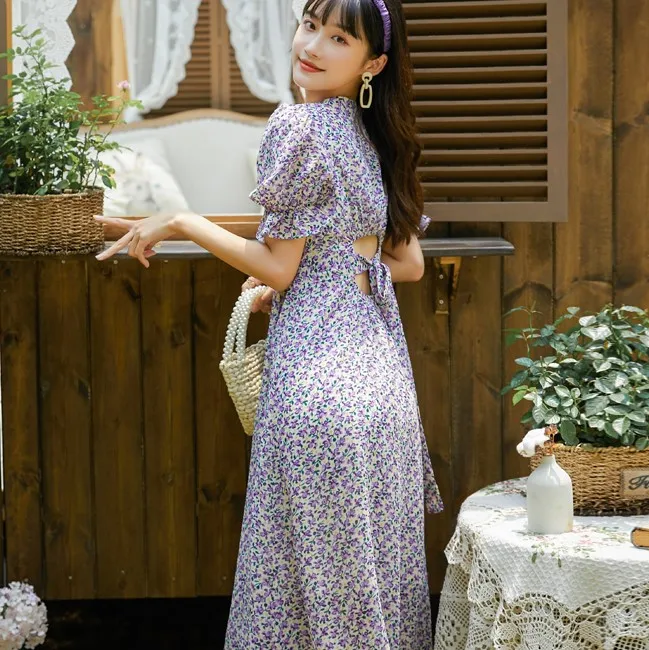 Женское платье с цветочным принтом длинное вечернее винтажное в стиле оверсайз