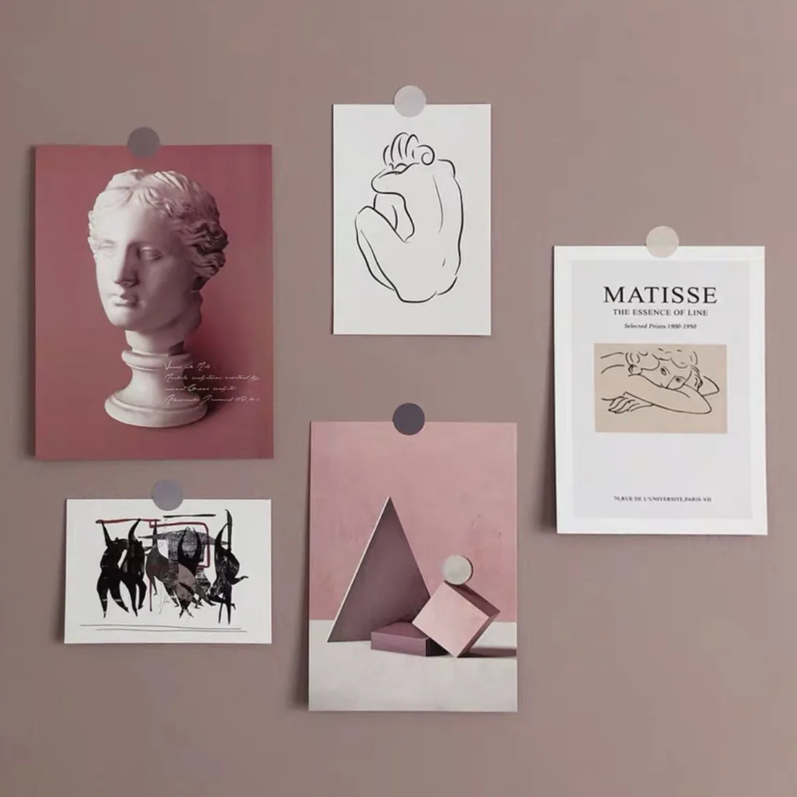 Ins Ретро абстрактное художественное украшение открытка 5 листов наклейка на