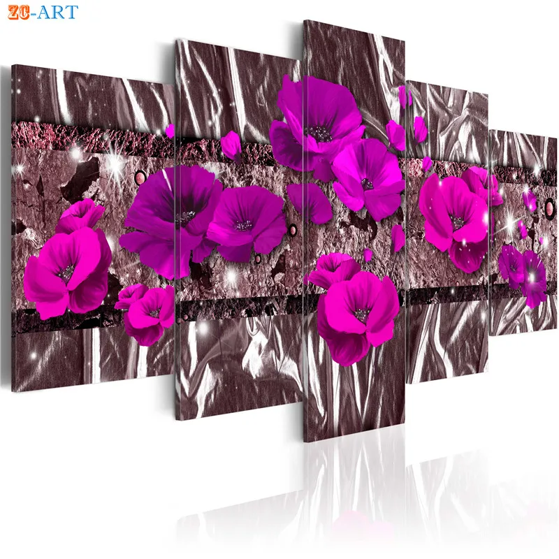 5 шт. цветущие цветы холст картины Большой Wall Art настенные для Гостиная подарок