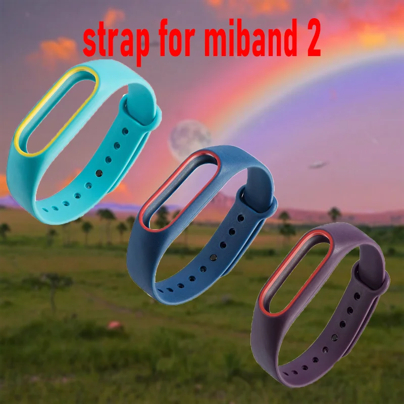 Silicone Strap For Xiaomi Mi Band 2 For Women Man Dual Color Bracelet Smart Watchband Sport Wrist Band Cover For Xiaomi Miband2