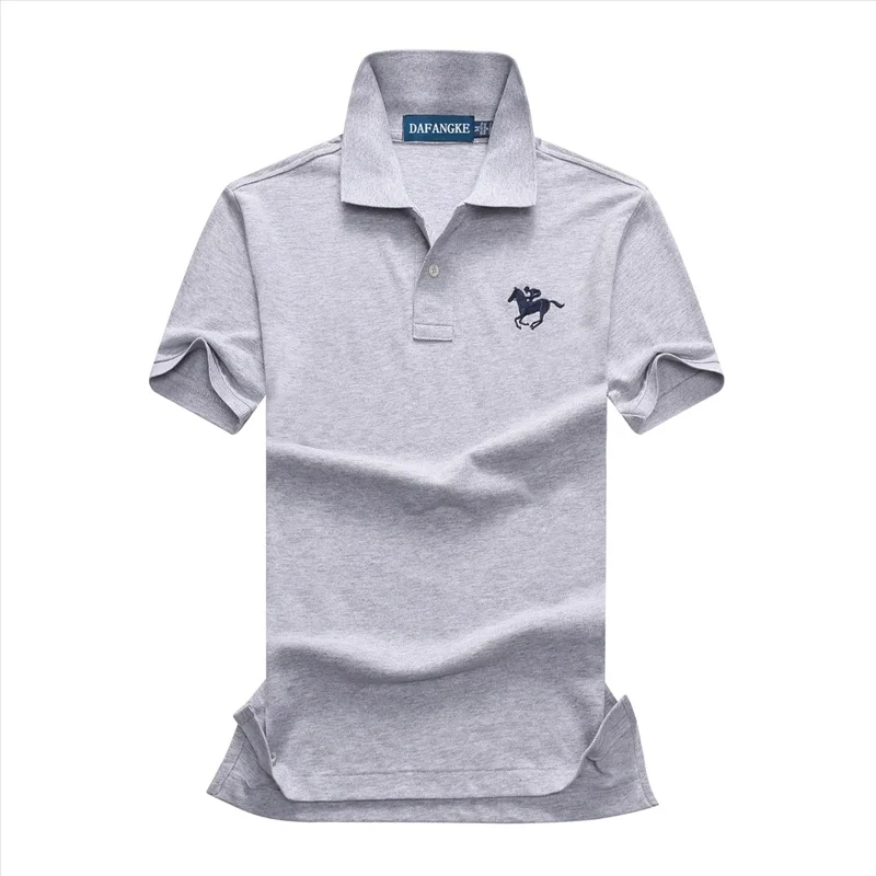 Мужская Летняя мужская рубашка поло от двойная лошадиная вышивка деловые