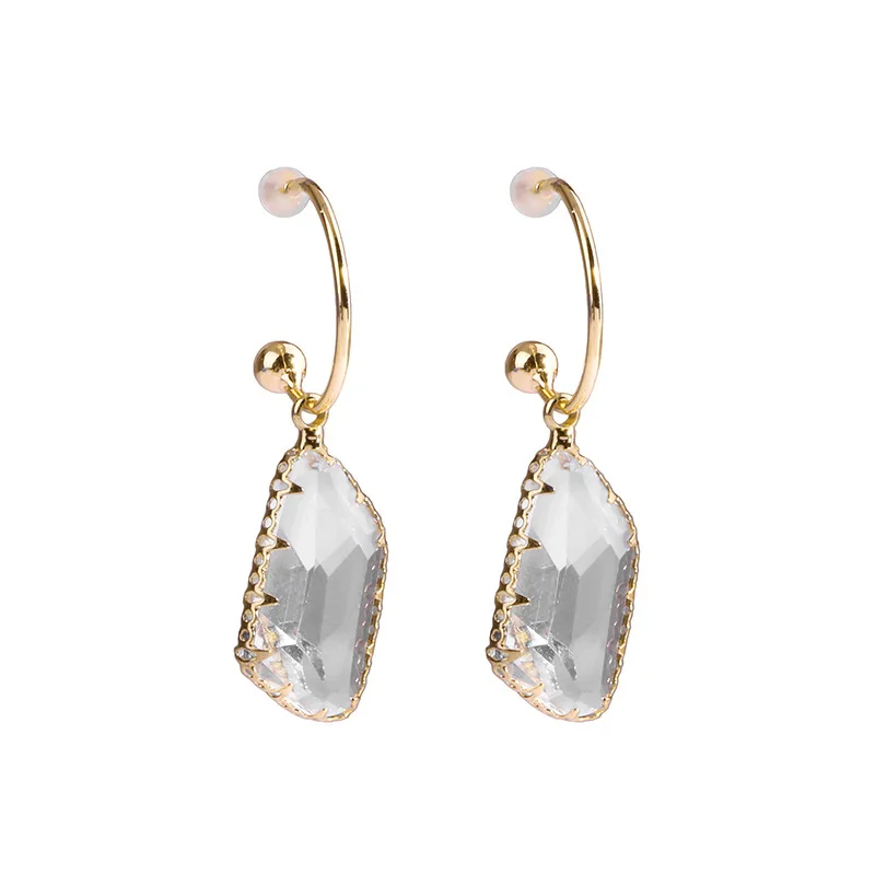 Корейский дизайн модные ювелирные изделия геометрический кулон женские Bijoux нерегулярные прозрачные хрустальные серьги для женщин подарок
