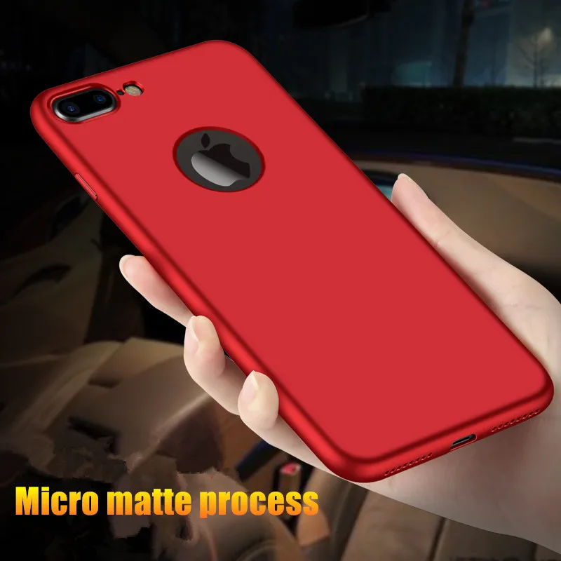 Чехол для iPhone 7, 6, 6 S, X, 8 Plus, XS, 360, полный Чехол, тонкий матовый мягкий чехол из ТПУ для iPhone 7, XR, XS, MAX, красный чехол для телефона