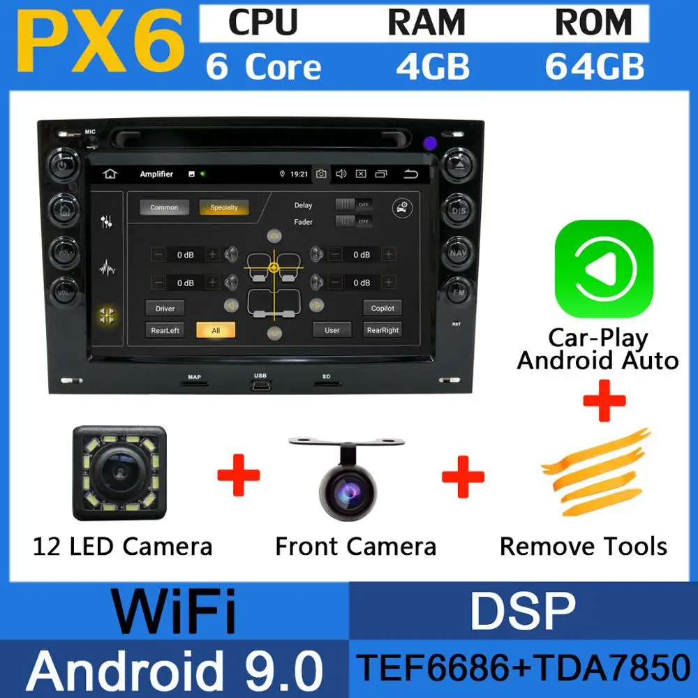PX6-Carplay 5 USB порт PX6/Восьмиядерный Android 9,0 автомобильный dvd-плеер для Renault Megane 2 ii 2003-2010 Автомобильный gps Радио DSP Android авто мультимедиа - Цвет: PX6-Carplay