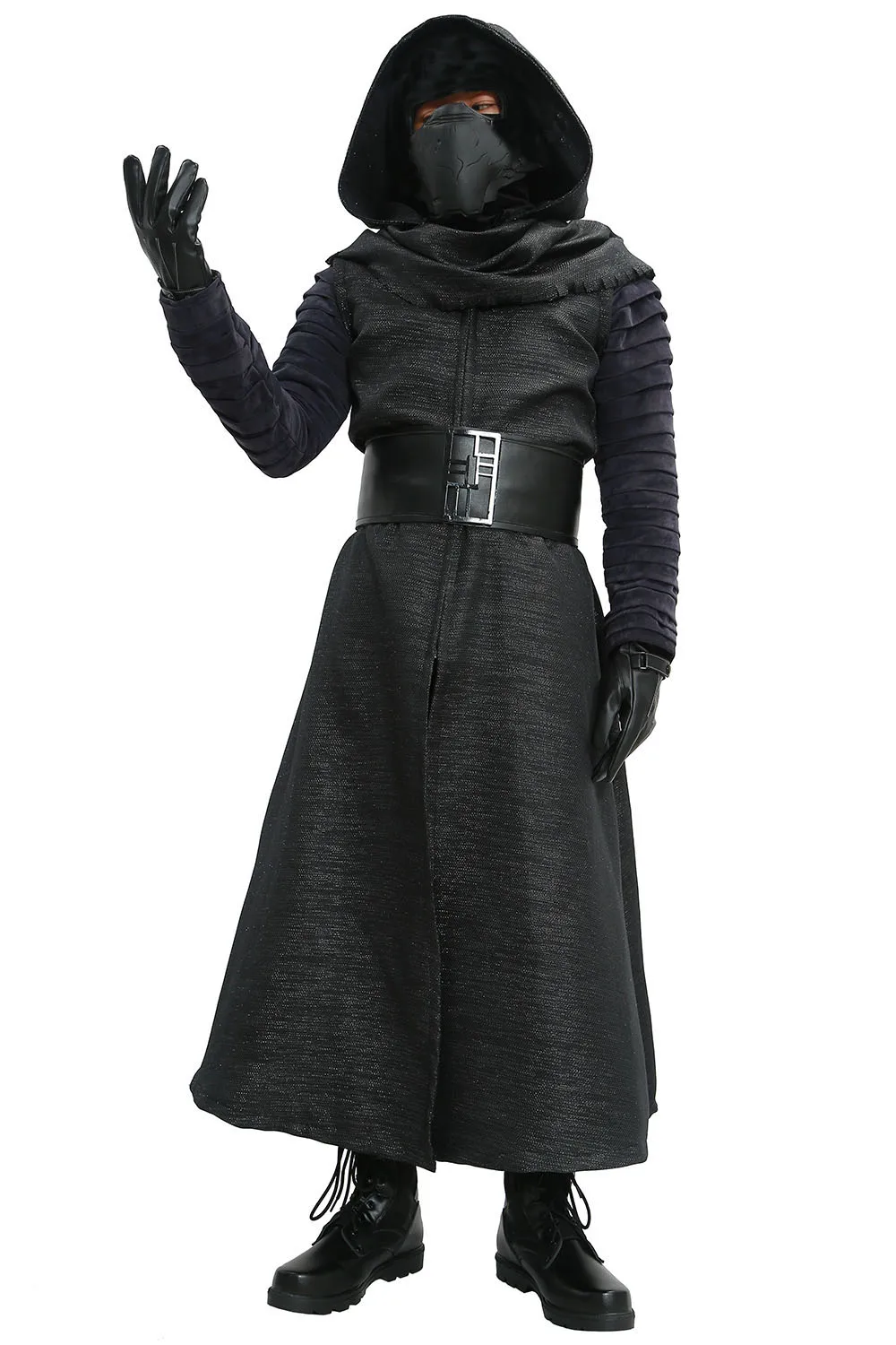 Kylo Ren костюм Звездные войны VII Пробуждение силы Косплей злодей Делюкс взрослых Хэллоуин костюм и маска ЧЕРНЫЙ распродажа скидка 45
