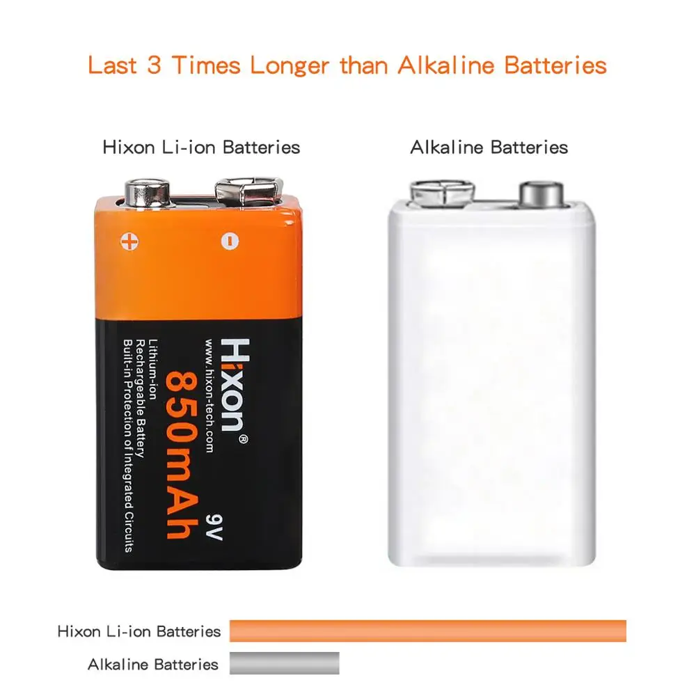 9 в защищенный 850 мАч литий ионный аккумулятор и зарядное устройство для дымовой