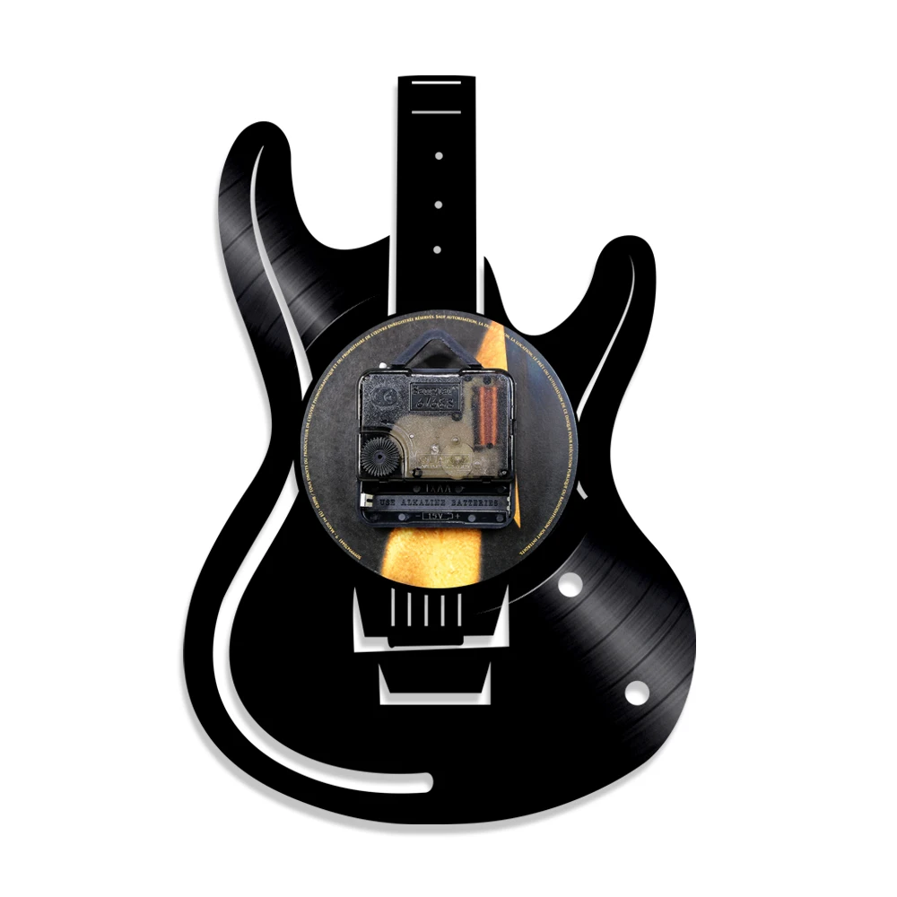 Настенные часы для гитары винтажные настенные с виниловой пластиной в стиле Рок