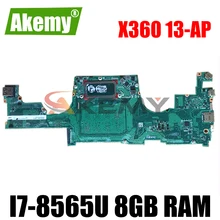 For HP TPN-Q212 Spectre X360 13-AP 13-AP0013DX Laptop Motherboard DA0X36MBAE0 L37640-001 L37640-601 W/ i7-8565U 8GB RAM