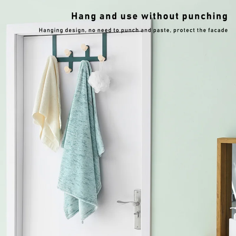 

Simple style and practical home Behind The Door Hooks Punching Hanging Clothes Hooks Storage Shelves Household Adhesive Hooks