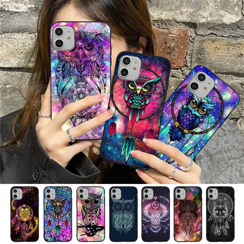 

Dream Catcher Drawings Feather Owl Phone Case For iPhone 13 11 8 7 6 6S Plus X XS MAX 5 5S SE 2020 XR 11 pro Funda