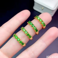 kjjeaxcmy fine jewelry 925 sterling silver inlaid natural diopside women fresh vintage round adjustable gem row ring support det