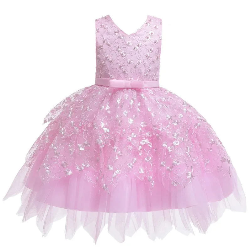 Children's Dress Elegant Beading New 2019 Baby Party Princess Girls Multilayer Lace Pendulum Dresses Wholesale GDR724 | Детская
