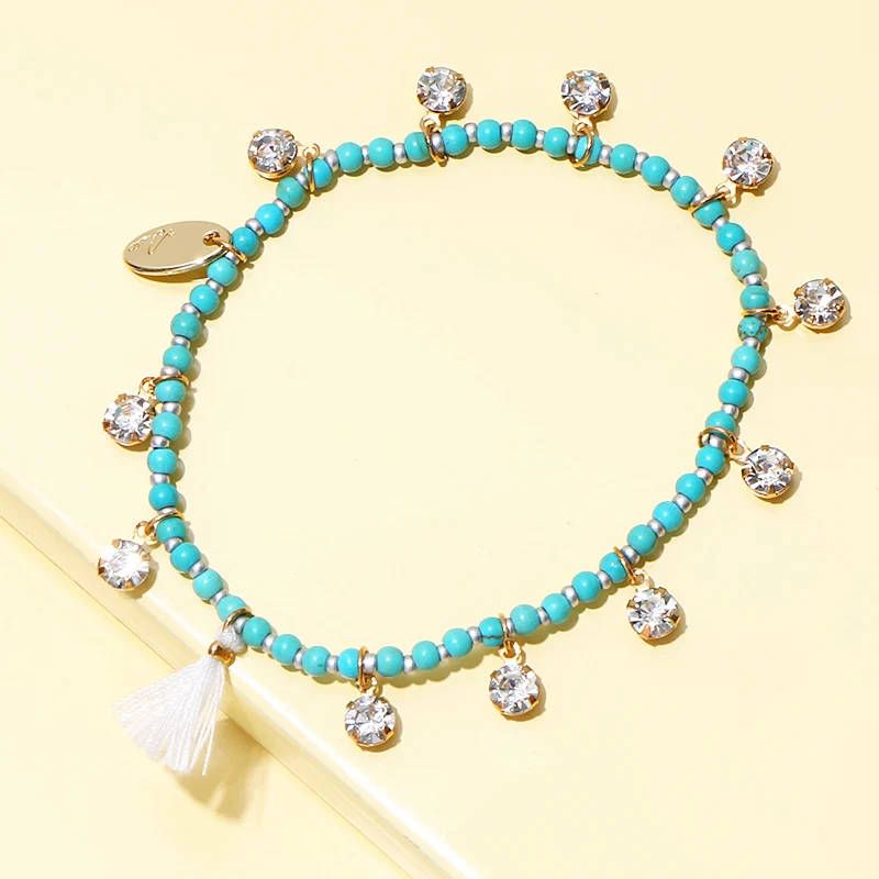 Коми Модный корейский стиль бирюзовый металлический дамский браслет с