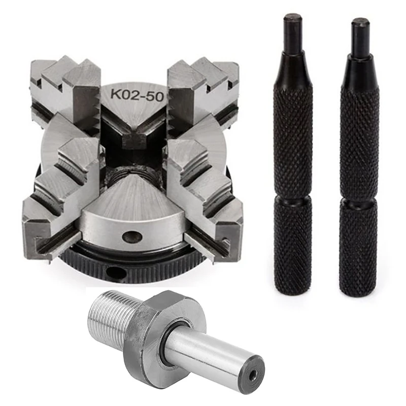 

Lathe Chuck 50mm Mini 4 Jaw Reversible Self-Centering Thread Mount Lathe Chuck K02-50 +Chuck Connecting Rod