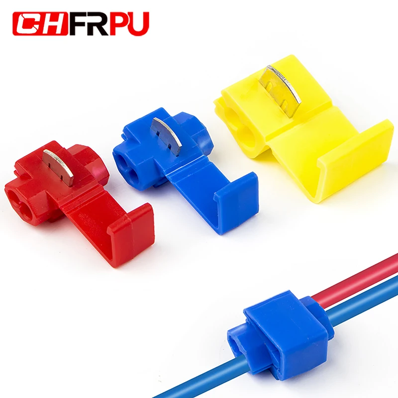 

50pcs quick connect clamp wire and cable crimping separator line connector terminal blue red yellow lip pliers soft distributor