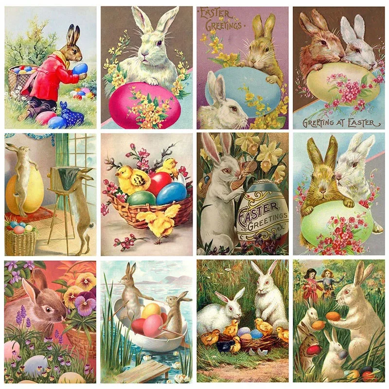 

5D алмазная живопись AB, алмазная вышивка, распродажа, Мультяшные картины кролика стразы, мозаика для вышивки крестиком, подарок ручной работ...